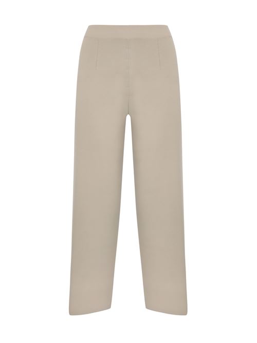 Pantalone crop in crepe di viscosa beige MAX MARA STUDIO | 2426336017600001